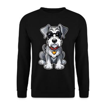 Cool Schnauzer Chien avec lunettes de soleil - Sweat-shirt Unisexe - noir - Devant - Alina (178cm) & Michal (187cm)