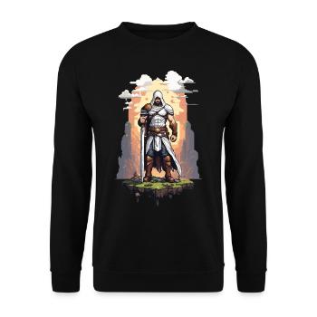 Rétro Arcade Pixel Art Hero Gaming Design - Sweat-shirt Unisexe - noir - Devant - Alina (178cm) & Michal (187cm)