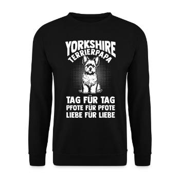 Chien Chien Papa Papa Yorkshirepapa Yorkshire Terri - Sweat-shirt Unisexe - noir - Devant - Alina (178cm) & Michal (187cm)