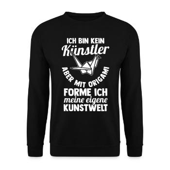 Japanese Folding Art Origami - Unisex Sweatshirt - black - Front - Alina (178cm) & Michal (187cm)