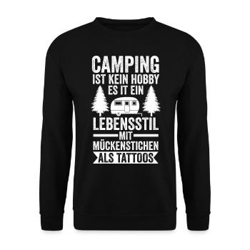 Camping-car Camping-car Camping Camping - Sweat-shirt Unisexe - noir - Devant - Alina (178cm) & Michal (187cm)