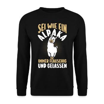 Alpaca - Unisex Sweatshirt - black - Front - Alina (178cm) & Michal (187cm)