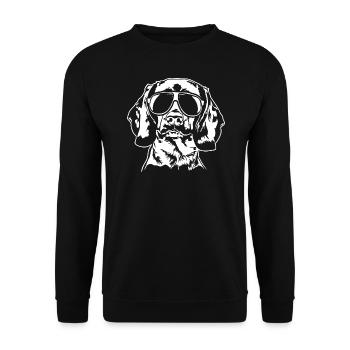 Bayerischer Gebirgsschweißhund cool Portrait Hunde - Unisex Pullover - Schwarz - Vorne - Alina (178cm) & Michal (187cm)