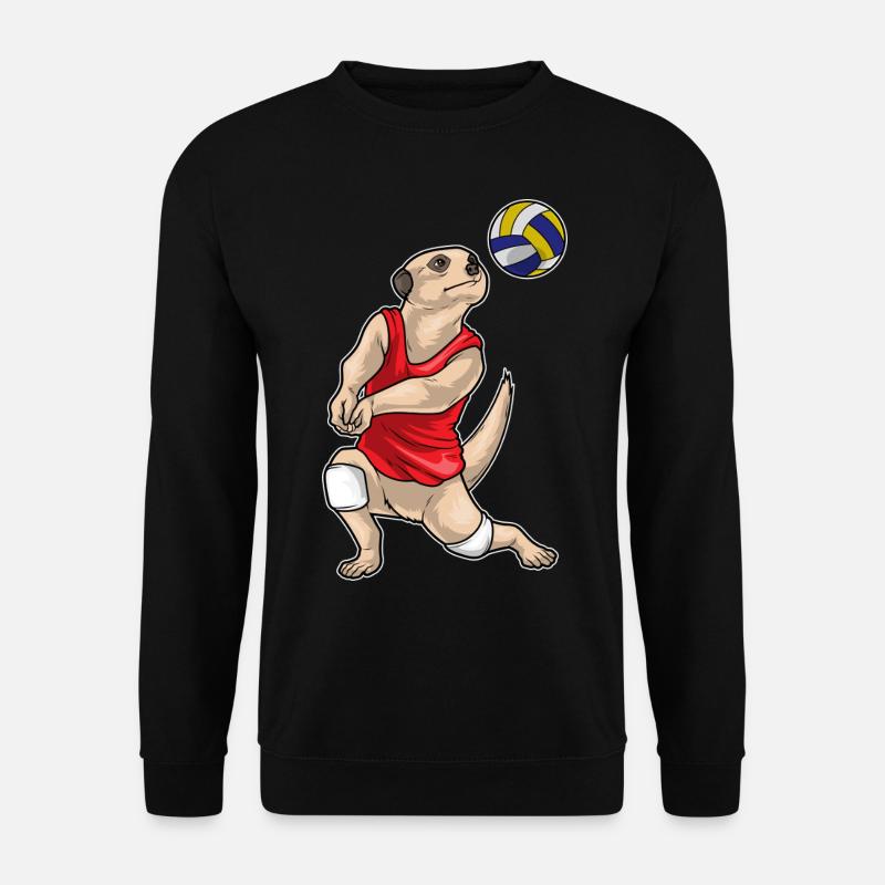 Erdmännchen Volleyballspieler Volleyball - Unisex Pullover - Schwarz
