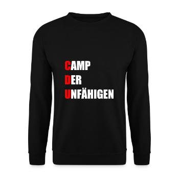 CDU Camp der Unfähigen Lustig - Unisex Pullover - Schwarz - Vorne - Alina (178cm) & Michal (187cm)