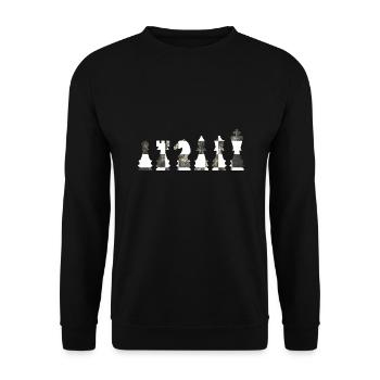 Pièces d’échecs - Sweat-shirt Unisexe - noir - Devant - Alina (178cm) & Michal (187cm)