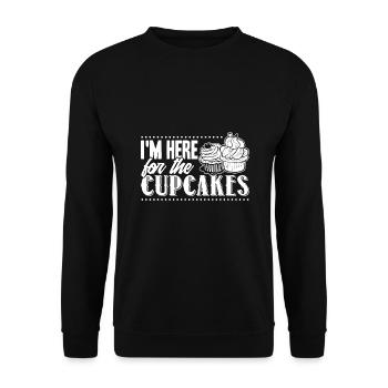 Baker Baker Loves Cupcakes - Unisex Sweatshirt - black - Front - Alina (178cm) & Michal (187cm)