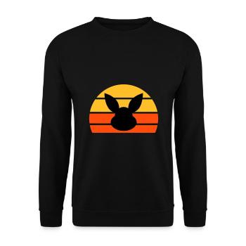 Rabbit's head in front of half sun - Unisex Sweatshirt - black - Front - Alina (178cm) & Michal (187cm)