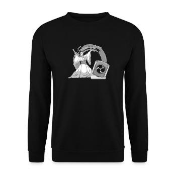 Femme Taiko Batteur Mitsudomoe Illustration - Sweat-shirt Unisexe - noir - Devant - Alina (178cm) & Michal (187cm)