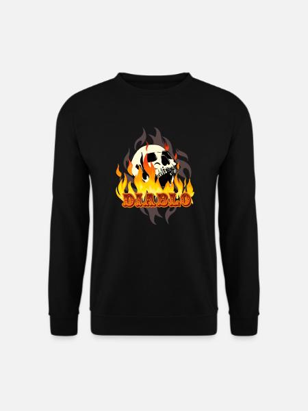 El Diablo, devil, skull, tattoo, flames - Unisex Sweatshirt - black