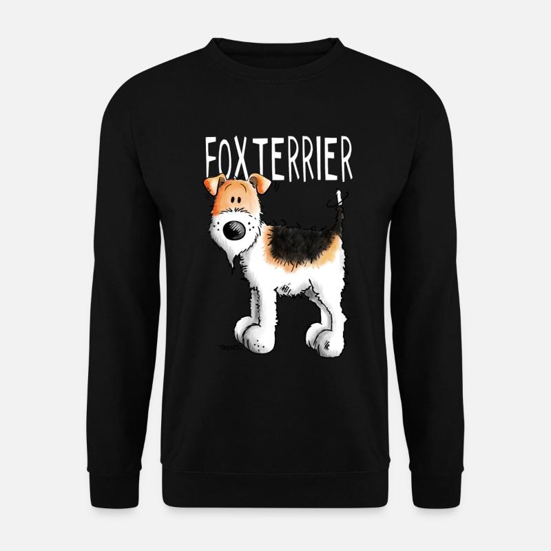 Kleiner Foxterrier - Hund - Hunde - Tier - Comic - Unisex Pullover - Schwarz