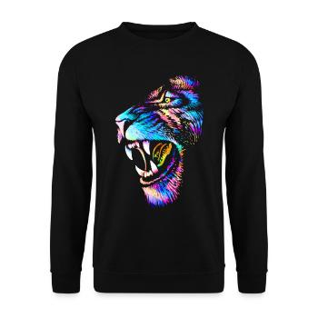 | lion Tête de lion | Chat coloré - Sweat-shirt Unisexe - noir - Devant - Alina (178cm) & Michal (187cm)