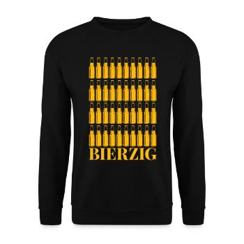 Bierzig Bier Bierflaschen Vierzig 40. Geburtstag - Unisex Pullover - Schwarz - Vorne - Alina (178cm) & Michal (187cm)