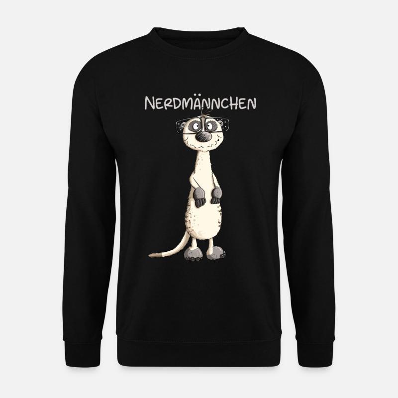 Lustiges Nerdmännchen Erdmännchen I Nerd Wortspiel - Unisex Pullover - Schwarz