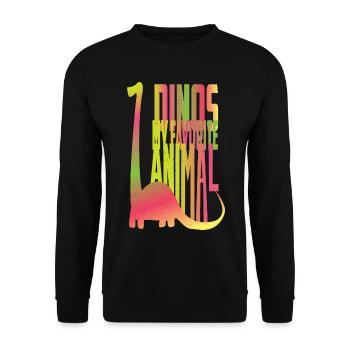 Dino is my favorite animal - Unisex Sweatshirt - black - Front - Alina (178cm) & Michal (187cm)