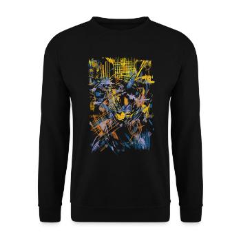 Abstrakte Kunst - Scifi - Unisex Pullover - Schwarz - Vorne - Alina (178cm) & Michal (187cm)