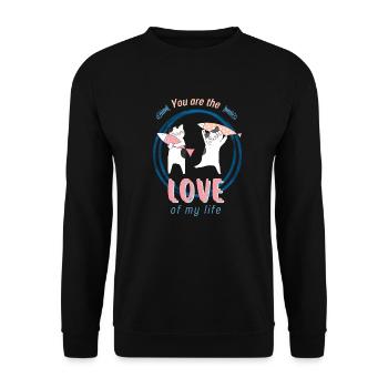 Chats et Poissons aiment - Sweat-shirt Unisexe - noir - Devant - Alina (178cm) & Michal (187cm)