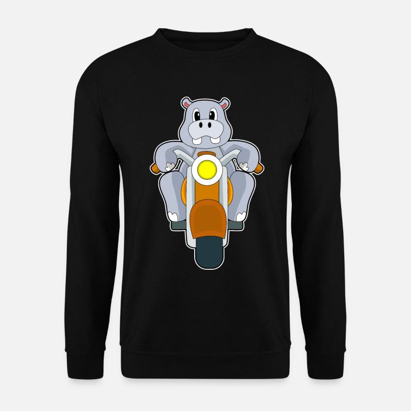 Moto Hippopotame - Sweat-shirt Unisexe - noir