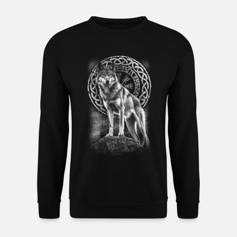 Wolf Vegvisir Rune - Unisex Sweatshirt - black