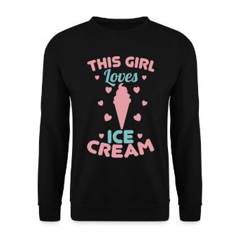 Little ice cream lover - Unisex Sweatshirt - black - Front - Alina (178cm) & Michal (187cm)