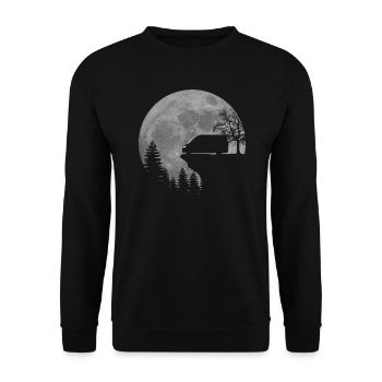 Camper Van, Kastenwagen, Wohnmobil, Mond - Unisex Pullover - Schwarz - Vorne - Alina (178cm) & Michal (187cm)