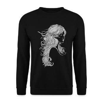 Fille aux cheveux blancs - Sweat-shirt Unisexe - noir - Devant - Alina (178cm) & Michal (187cm)