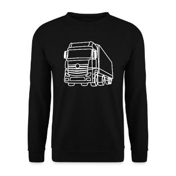 Truck / Truck Front - White Contour - Unisex Sweatshirt - black - Front - Alina (178cm) & Michal (187cm)