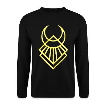 Yellow Egyptian Lunar Symbol - Unisex Sweatshirt - black - Front - Alina (178cm) & Michal (187cm)