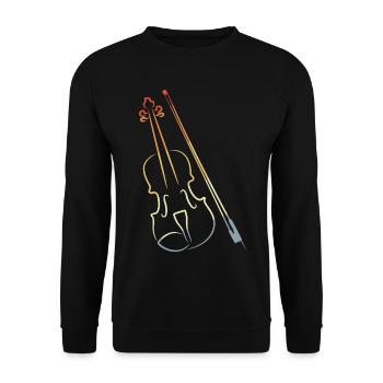Violon et archet - Sweat-shirt Unisexe - noir - Devant - Alina (178cm) & Michal (187cm)