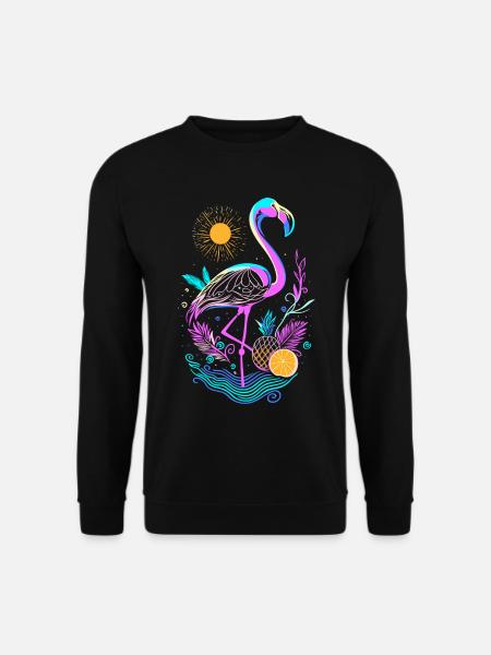 Flamingo Pineapple Fruits - Unisex Sweatshirt - black