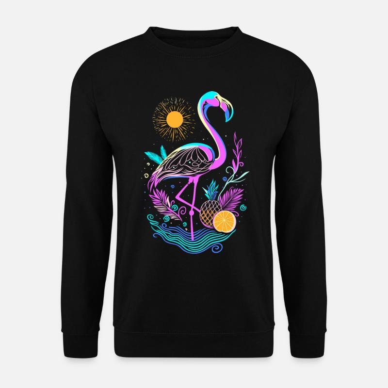 Flamingo Pineapple Fruits - Unisex Sweatshirt - black