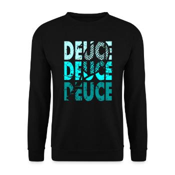 Tennis Shirt DEUCE Design Hoodie - Unisex Pullover - Schwarz - Vorne - Alina (178cm) & Michal (187cm)