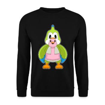 Perroquet flamant rose - Sweat-shirt Unisexe - noir - Devant - Alina (178cm) & Michal (187cm)
