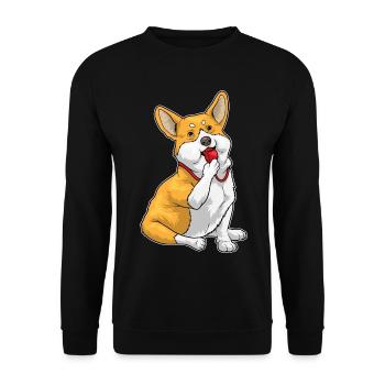 Corgi Referee Whistle - Unisex Sweatshirt - black - Front - Alina (178cm) & Michal (187cm)