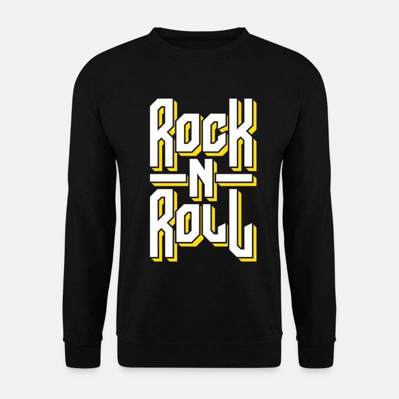 Mutiges Rock'n'Roll-Typografie-Design - Unisex Pullover - Schwarz