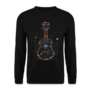Dessin de ukulélé - Sweat-shirt Unisexe - noir - Devant - Alina (178cm) & Michal (187cm)