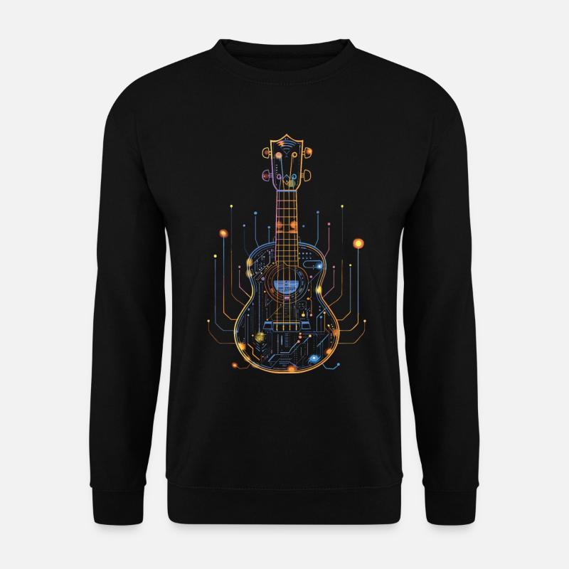 Ukulele Zeichnung - Unisex Pullover - Schwarz