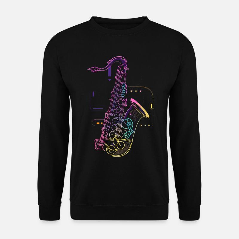 Saxophone Drawing - Unisex Sweatshirt - black