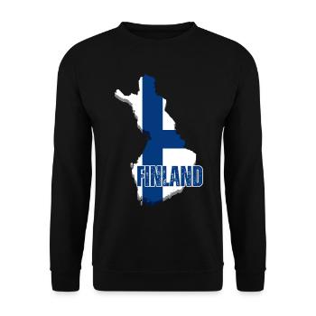 Finnish pride, flag of Finland - Unisex Sweatshirt - black - Front - Alina (178cm) & Michal (187cm)