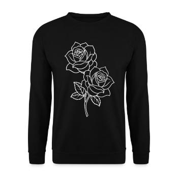 Roses - Fleurs - Fleurs - Dicton - Sweat-shirt Unisexe - noir - Devant - Alina (178cm) & Michal (187cm)