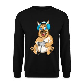 Berger allemand Gamer - Sweat-shirt Unisexe - noir - Devant - Alina (178cm) & Michal (187cm)