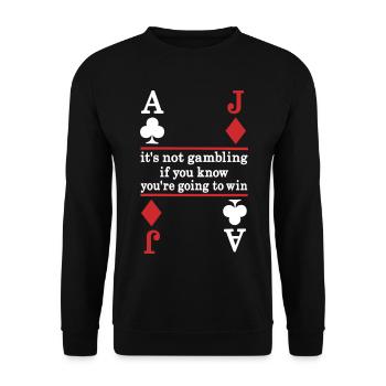 Motif de carte de dicton de poker - Sweat-shirt Unisexe - noir - Devant - Alina (178cm) & Michal (187cm)