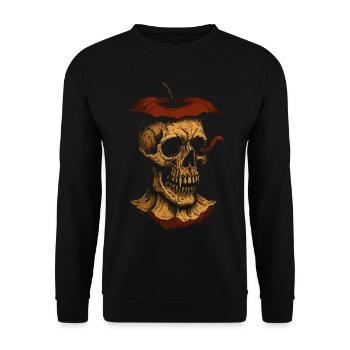 Rotten Apple Skull Art – Dark Design - Unisex Sweatshirt - black - Front - Alina (178cm) & Michal (187cm)