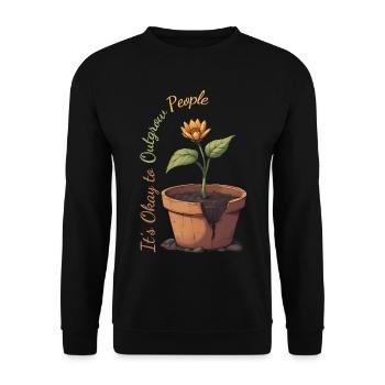 Sunflower Queen in a Pot - Unisex Sweatshirt - black - Front - Alina (178cm) & Michal (187cm)