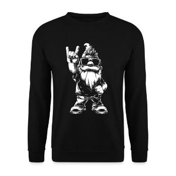 Heavy Metal Gartenzwerg Rockstyle - Unisex Pullover - Schwarz - Vorne - Alina (178cm) & Michal (187cm)