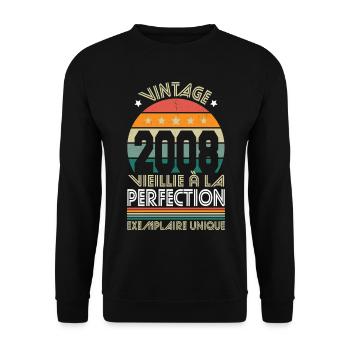 2008 – Vintage – Exemplaire unique - Sweat-shirt Unisexe - noir - Devant - Alina (178cm) & Michal (187cm)