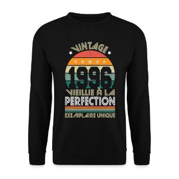 1996 – Vintage – Exemplaire unique - Sweat-shirt Unisexe - noir - Devant - Alina (178cm) & Michal (187cm)