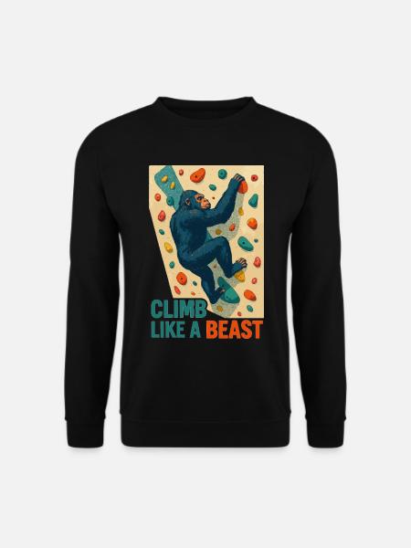 Cadeau du Singe Bête Grimpeur Gorille Bouldering - Sweat-shirt Unisexe - noir