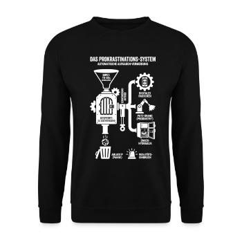 Procrastination System Funny Infographic - Unisex Sweatshirt - black - Front - Alina (178cm) & Michal (187cm)