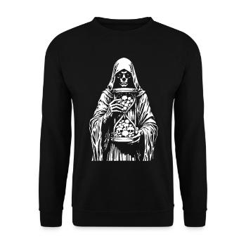 Grim Reaper with Skulls - Unisex Sweatshirt - black - Front - Alina (178cm) & Michal (187cm)